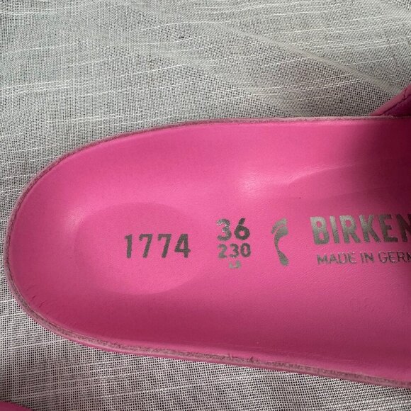 Birkenstock 1774 III Sylt Leather Slide Sandal Azalea Pink Quilted Size EU 36 - Picture 3 of 5